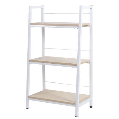 China Easy Assemble Modern Wood Ladder Shelf With Metal Frame For Home Furniture for sale