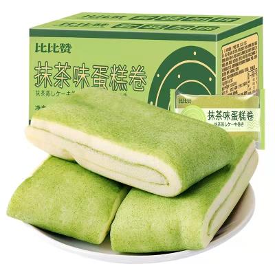 China Bibizhan normal opera matcha cake roll cake 42pcs green matcha snack matcha box cake for sale