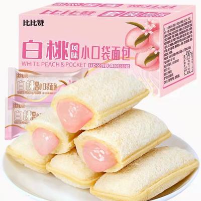 China 120 pcs bibizhan per carton white peach cake pocket fruity center cake 0.015cbm for sale