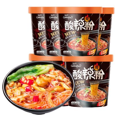 China Instant kefan sour and spicy noodles 130G*6 cups la suan swamp hot potato instant spicy and sour noodle for sale