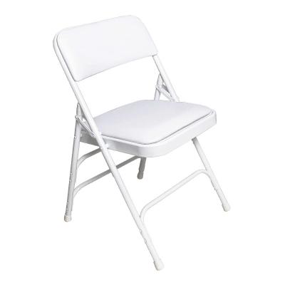 China Wholesale Cheap Modern Single Upholstered Black White Metal Folding Chair Hotel Room Chair for sale