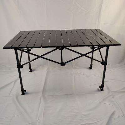 China 2022 New Modern Fold Up Outdoor Coffee Table Portable Metal Aluminum Alloy Garden Black Table for sale