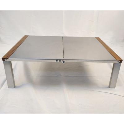 China Latest Modern Outdoor Style Camping Picnic Folding Coffee Table Stainless Steel Farmhouse Table for sale