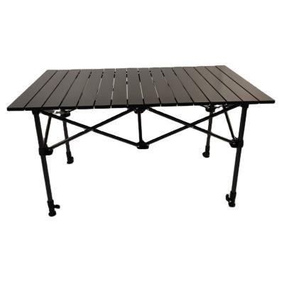 China Factory Direct Selling Black Metal Foldable Camping Table Outdoor Restaurant Barbecue Table for sale