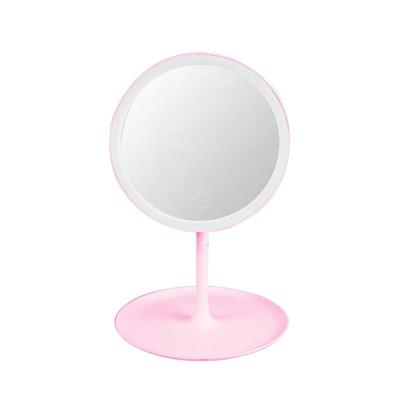 China Makeup Mirror USB Beauty Salon Table Lighted Removable Rotatable Lead Filling Plastic Led Makeup Mirrors Touch Switch Mirror Lamp for sale