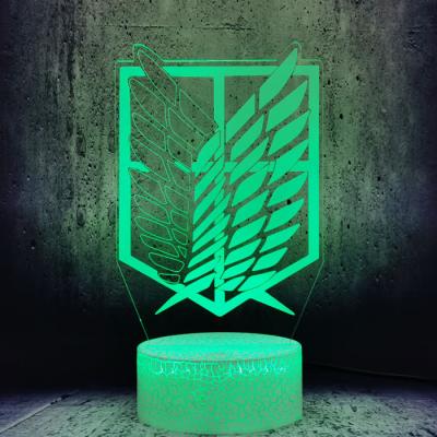 China New-designed attack on titan fans colorful night light led desk free smart touch control home decor room decor lamps cool anime wings gifts for sale