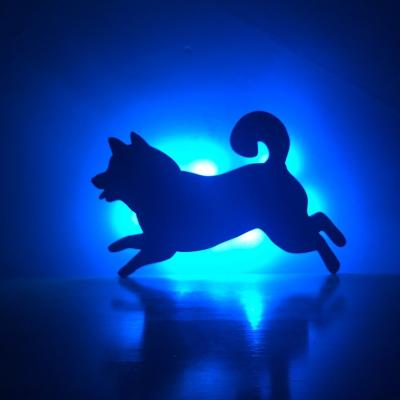 China NEW Wall LED Shadow Lamp Convenient Doggy Warm Lighting Sensor Or Child Gift AAA Multicolor Remote Control Creative Battery for sale