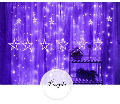 China New 12 Convenient Five-pointed Star LED Strip Light Sky Lamp Curtain Waterfall Waterfall Lights Ice Lantern Garland Decorative 8 Flash Modes for sale