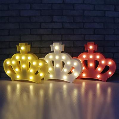 China 3D Retro Crown 3D LED Night Light Shine Baby Kid Dresser Table Party Wedding Marquee Battery Indoor Princess Gift Lamp Home Decoration for sale