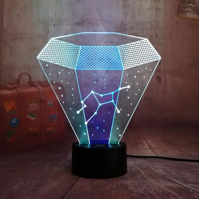 China NEW Invention 3D LED Mixed Color RGB Lam Zodiac Virgo Constellations Child Baby Kids Sleep Lamp Durable Remote Control Dual Night Light for sale