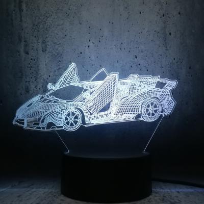 China New-designed Cool Racing Car Model 3D LED Lamp Night Light Toy Teenage Supercar Fans Birthday Gift Room Decor Lava Display Bulb Display for sale