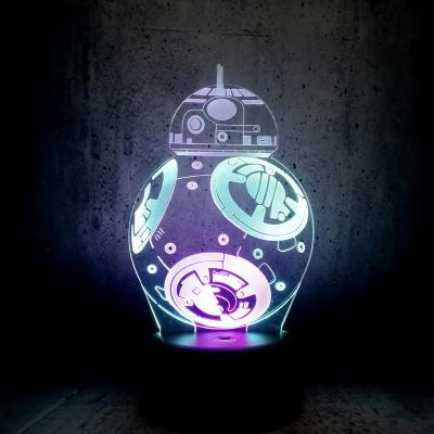 China New-designed 3D Night Light LED USB Lamp Creative Mixed Table Resistance BB-8 Color Figure Boy Gift Cartoon Kid Decorative Toys for sale