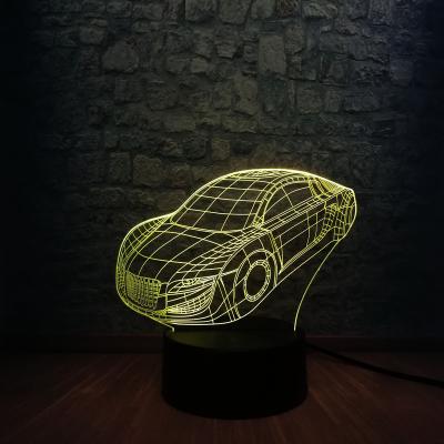 China New Arrival Super HOT SALE Roadster Sports Car 3D Model 3D LED Lamp 7 Colors Changing Cool Night Light Boy Car Fan Room Decor Birthday Gift for sale