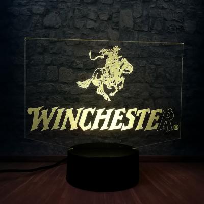 China Novelty Movie winchester 3D Night Light Multicolor led Lamp Movie Fans Bedroom Table Lighting Decor Display Holiday Gift for sale