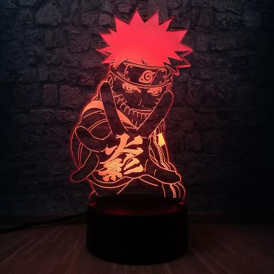 China Novelty 3D Figure Uzumaki Uzumaki LED Figure Lamp 7 Color Changing Night Light Boy Fans Holiday Birthday Gift Decorative Cool Toy for sale