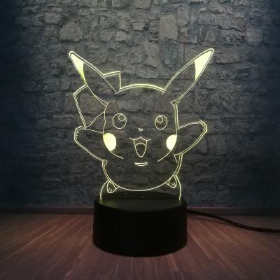 China Novelty Japanese Pokemons Go 3D LED USB Game Lamp Kawaii Cartoon Pet Pikachu Colorful Night Light Kid Toys Christmas Gift Free Shipping for sale