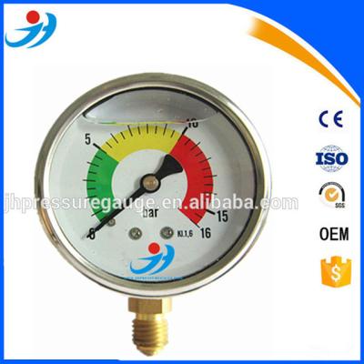 China Brass Brass Bourdon Tube Pressure Gauge 0-16bar Drone Tube Air Pressure Gauge 0-16bar Accuracy 1.6% for sale