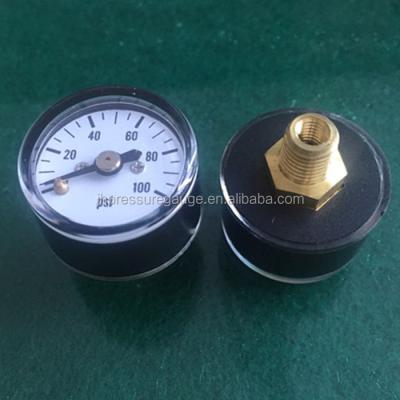 China 25mm 1/8NPT Bourdon Tube Pressure Gauge Crate Paintball Pressure Gauge Brass High Quality Black Steel Wire 100psi for sale