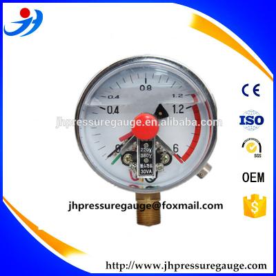 China Stainless Steel Housing Contact Brass Internal Electric Pressure Gauge, High Pressure Gauge, Water Pressure Gauge for sale