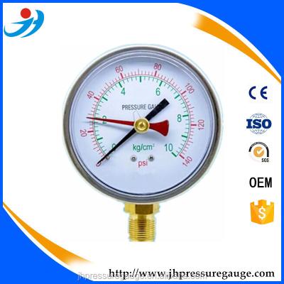 China red indicator pressure gauge/double indicator pressure gauge YTN-63 for sale