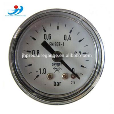 China High Accuracy Brass Bourdon Tube Pressure Gauge Air Vacuum Pressure Gauge -1 To 0 Bar for sale