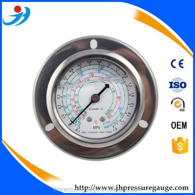 China Pressure gauge (refrigerant) internal high quality in freon brass of stainless steel housing for sale