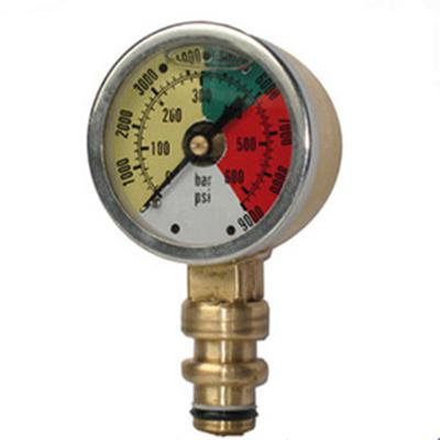 China Bourdon tube brass pressure gauge forged brass case and special features thread connection operating pressure gauge 0-600bar for sale