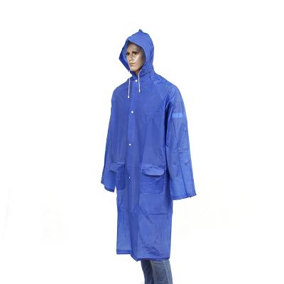 China Single Adult Blue Raincoat Long Raincoat Raincoat Manufacture for sale