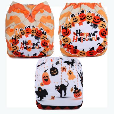 China Various Styles Halloween Position Print Cloth Diaper Printed Diaper For Baby for sale