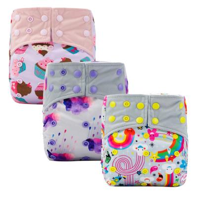 China High Quality Printed Cloth Pocket Reusable Diaper Washable All In One Baby Diaper for sale