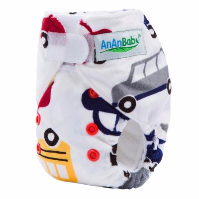 China Ananbaby Cotton Cloth Printed Adjustable Diapers Printed Cloth Diapers Newborn Baby Cloth Diaper for sale