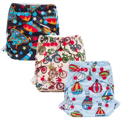 China Ananbaby Printed Adjustable Double Gusset Diaper Cover For Babies for sale