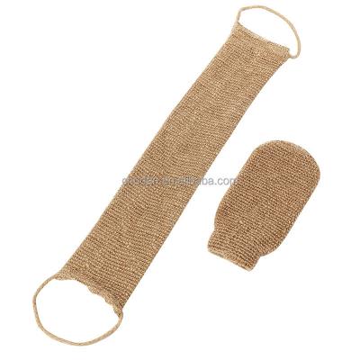 China EXFOLIATING Natural Exfoliating Sisal Textile Hemp Bath Peeling Glove Bath Scrubber Remove Dead Skin Exfoliating Gloves for sale