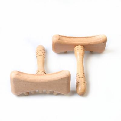 China Body Gua Sha Anti Cellulite Massage Tools Wooden Accessories Set Wooden Roller Drainage Tool Lymphatic Therapy Tools for sale