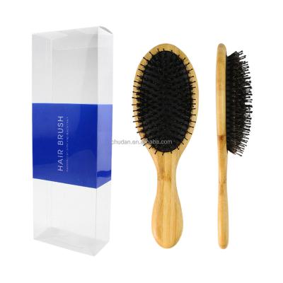 China Hot Sale Nondisposable Nondisposable Custom Massage Hair Brush Detangling Hairbrush Bamboo Wooden Hair Paddle Hair Brush for sale