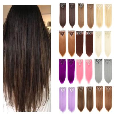 China X-Ring Hair High Temperature Fiber Sillky Straight Hair Long Hair Pieces With All Colors Cut In Synthetic Hair Extensions for sale