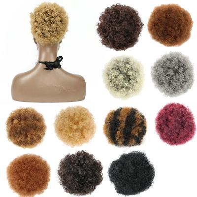 China Curly Hair Extensions Synthetic Afro Kinky Curly Hair Bun Clip In African Chignon for sale