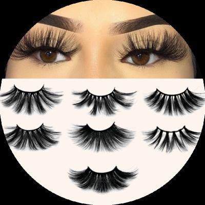 China RTS Wholesale 25mm Thick Mink False Eyelashes 3d Messy Cross Eye Lashes Natural Black Curling Eyelashes for sale