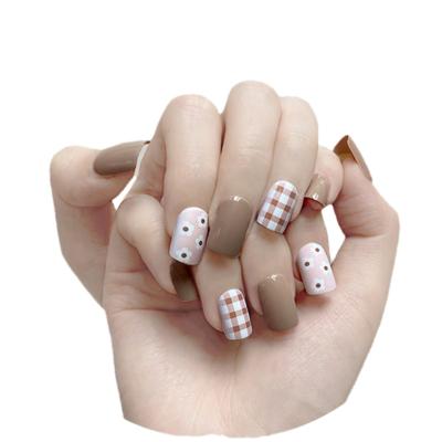 China Hot Selling Flexibility RTS Square Soft Nail Tips Full Cover Short Press On Nails Designs Fake Finger Nail Tips for sale