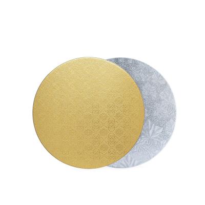 China Food Grade Greaseproof Gold Round Cake Silver Drums Foil Cake Board for sale