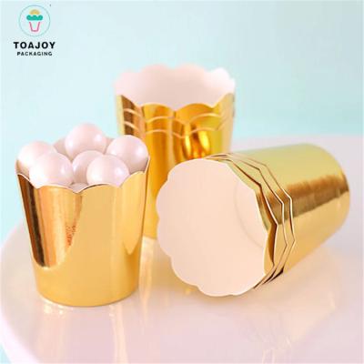 China Mini Aluminum Foil Cake Wrappers Chocolate Cupcake Wrappers Disposable Paper Cup for sale