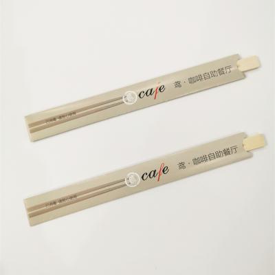 China Tensoge Disposable Wholesale Bamboo Twin Chopsticks Wrapping Paper Chopsticks Environmental Degradable for sale