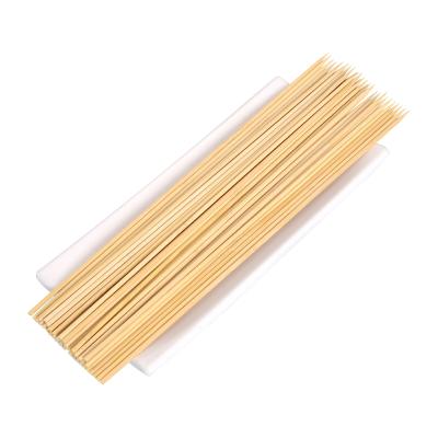 China Hot Sale Custom Made Food Safe Disposable BBQ Grill Skewer Easily Cleaned Round Bamboo Stick for sale