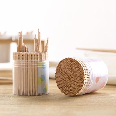 China China Factory Supply Eco-Friendly Disposable Bamboo Product Custom Transparent Packaging Fruit Toothpicks Production for sale