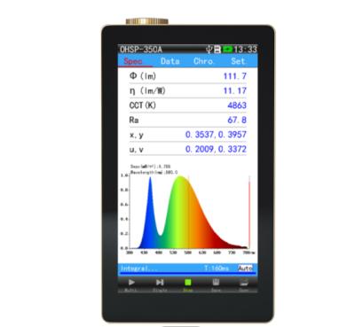 China 350A 380-780nm portable flux meter lumen led test equipment everfine photometric spectrometer 138.5*81*23mm for sale