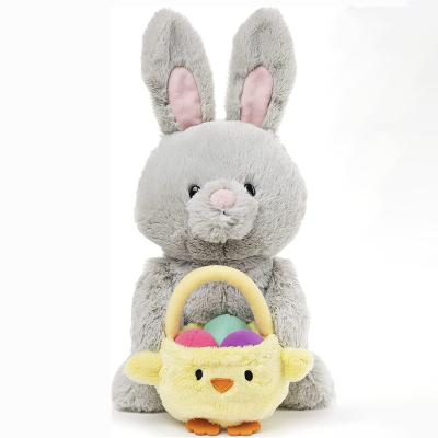 China 2022 Hot Selling Rabbit Amazon Bunny Plush Basket Wholesale Kids Soft Easter Gifts Custom Decorate Easter Plush Toys for sale