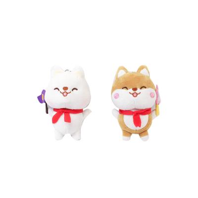 China Cute Plush Toy Dog Doll Plush Buckle Couples Steamed Bun Shiba Inu Corgi Key Chain Pendant for sale