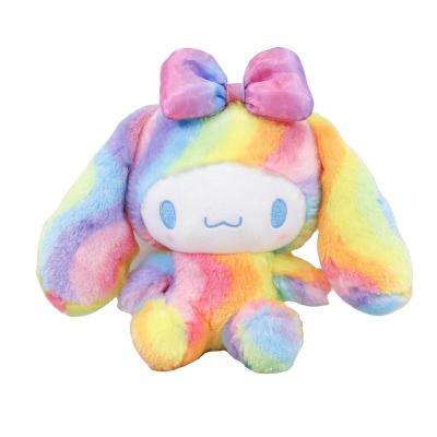 China Birthday Gift Sanrio Plush Rainbow Star Eye Striped Cinnamoroll Girl With Pillow Soft Cute Doll Doll for sale