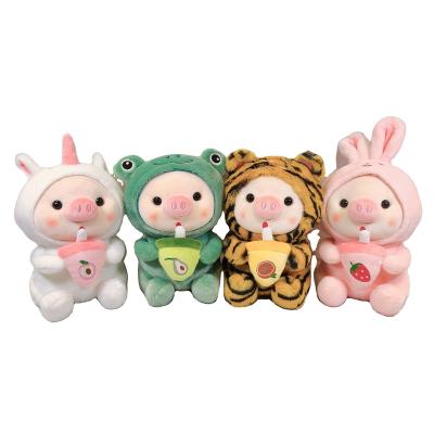 China Cute Birthday Gift Milk Tea Pig Doll Plush Toy Tiger Piglet Doll Sleep With Frog Doll Girl Birthday Gift for sale