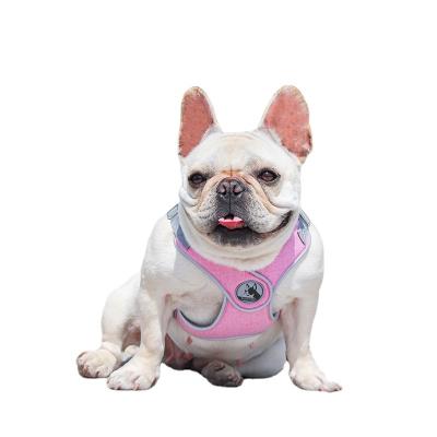 China Luxury Soft Pink Cotton Detachable Breathable Vest Puppy Backpack Nylon Padded Reflective Adjustable Dog Hanress for sale